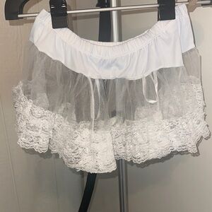 White Lace and Tulle petticoat skirt mini